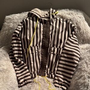 Ci Sono Black and White Striped Kids Raincoat